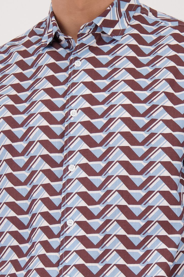 Lichtblauw hemd met geometrisch motief  van Casual Five voor Heren