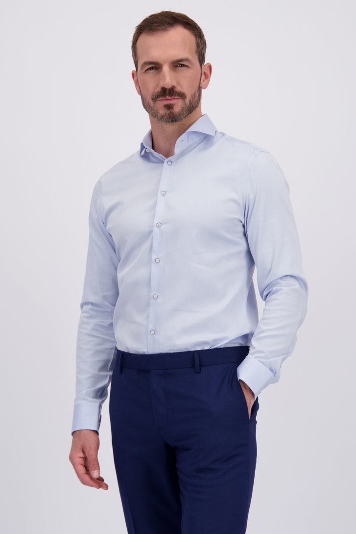Voorkant van Lichtblauw hemd - Slim fit door Dansaert Black voor Heren