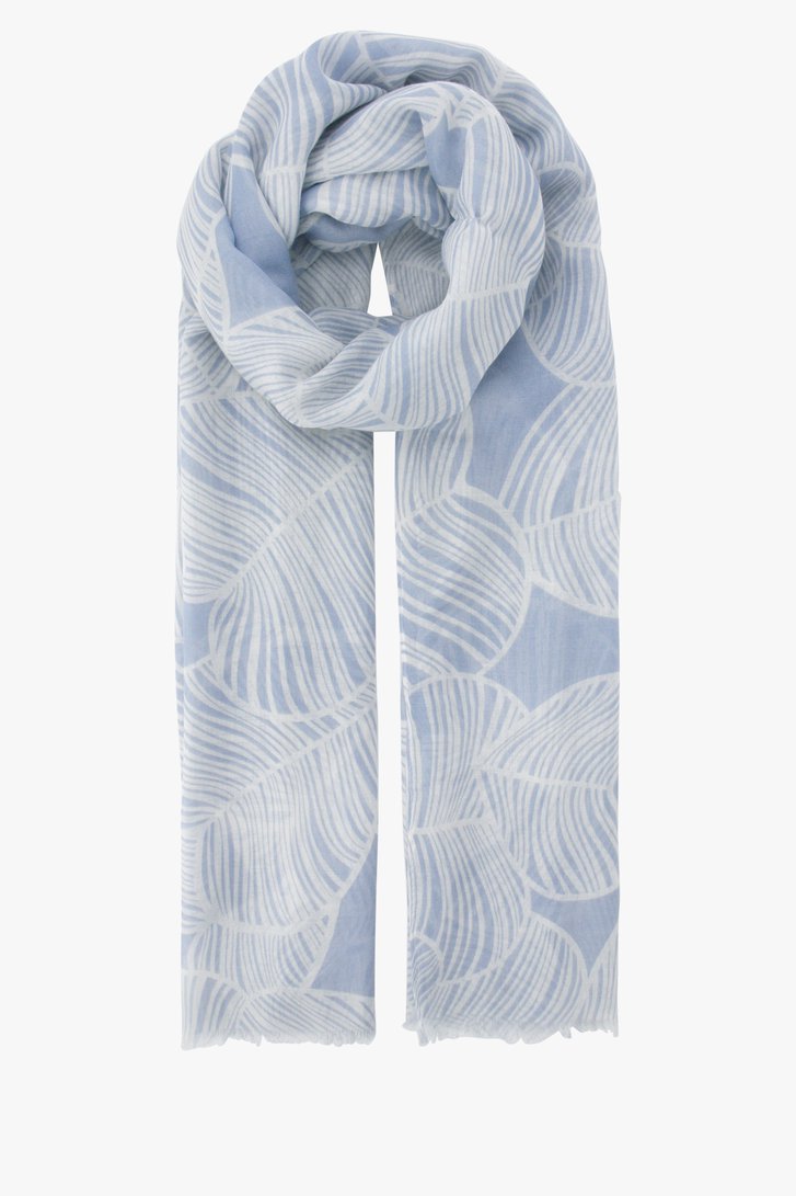 Lichtblauw sjaaltje met ecru bladerprint van Liberty Island voor Dames