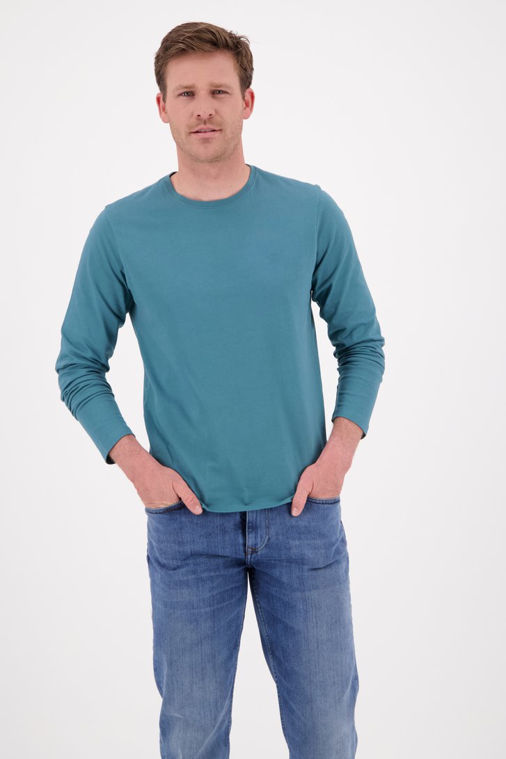 Lichtblauw T-shirt met lange mouwen