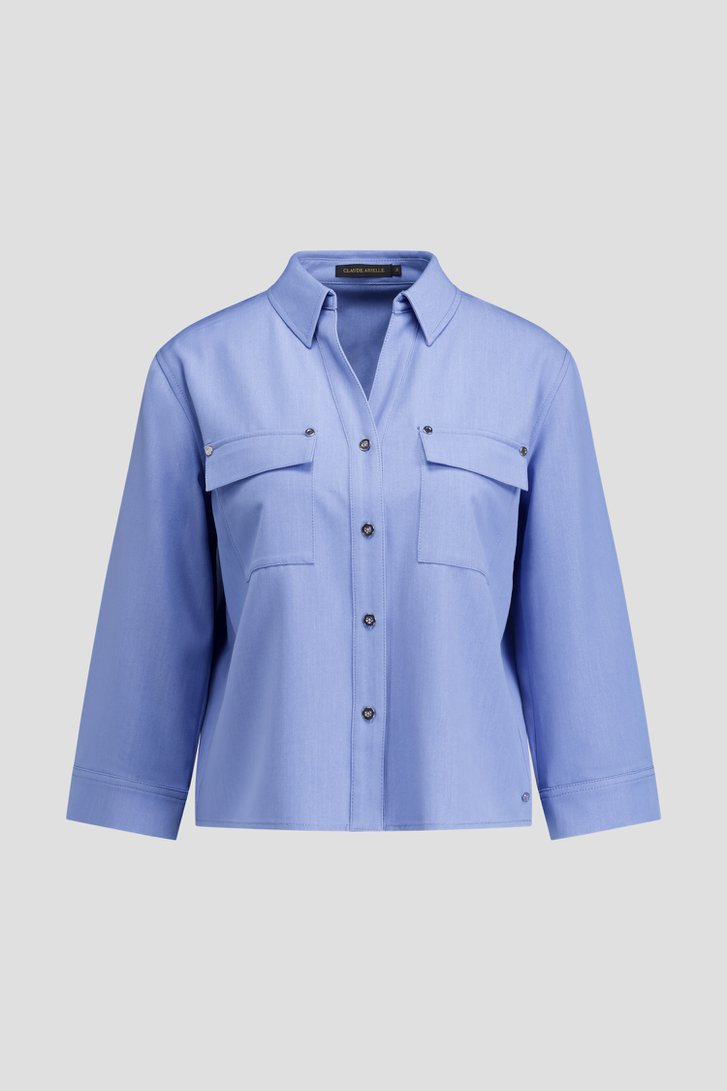 Productfoto 1 van Lichtblauwe blouse met jeanslook door Claude Arielle voor Dames