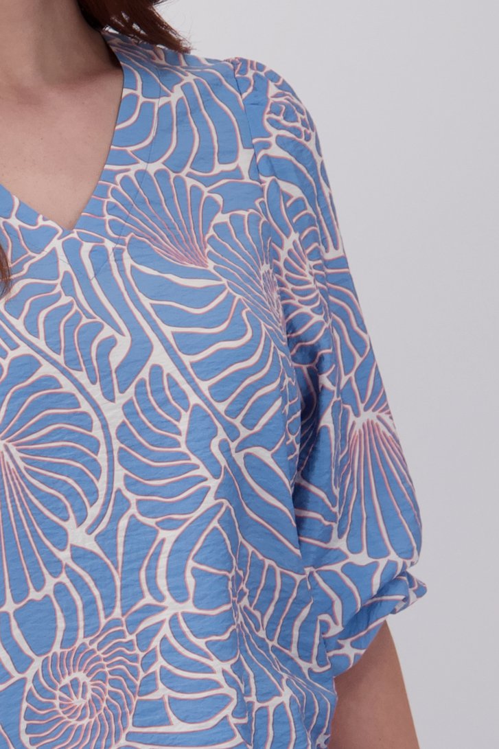 Lichtblauwe blouse met schelpenprint van Libelle voor Dames