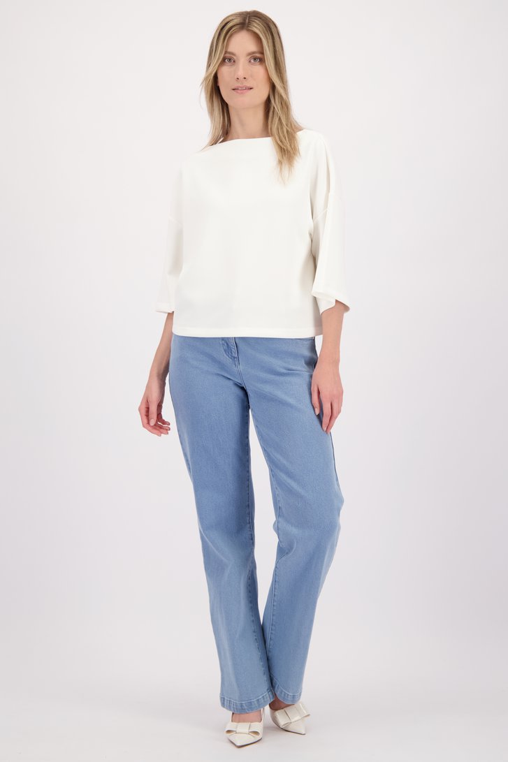 Achterkant van Lichtblauwe bootcut jeans door D'Auvry voor Dames