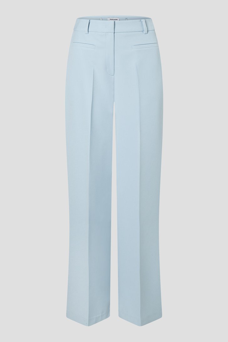 Productfoto 1 van Lichtblauwe geklede broek door More & More voor Dames