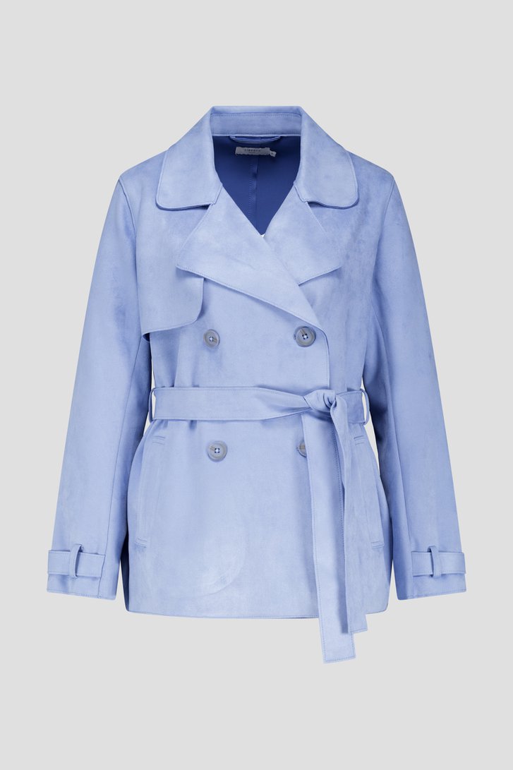 Lichtblauwe jas met suède look van Liberty Island voor Dames