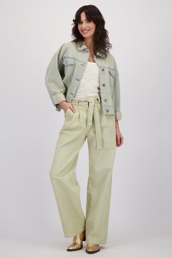 Achterkant van Lichtblauwe jeans met wijde pijpen  door Louise voor Dames