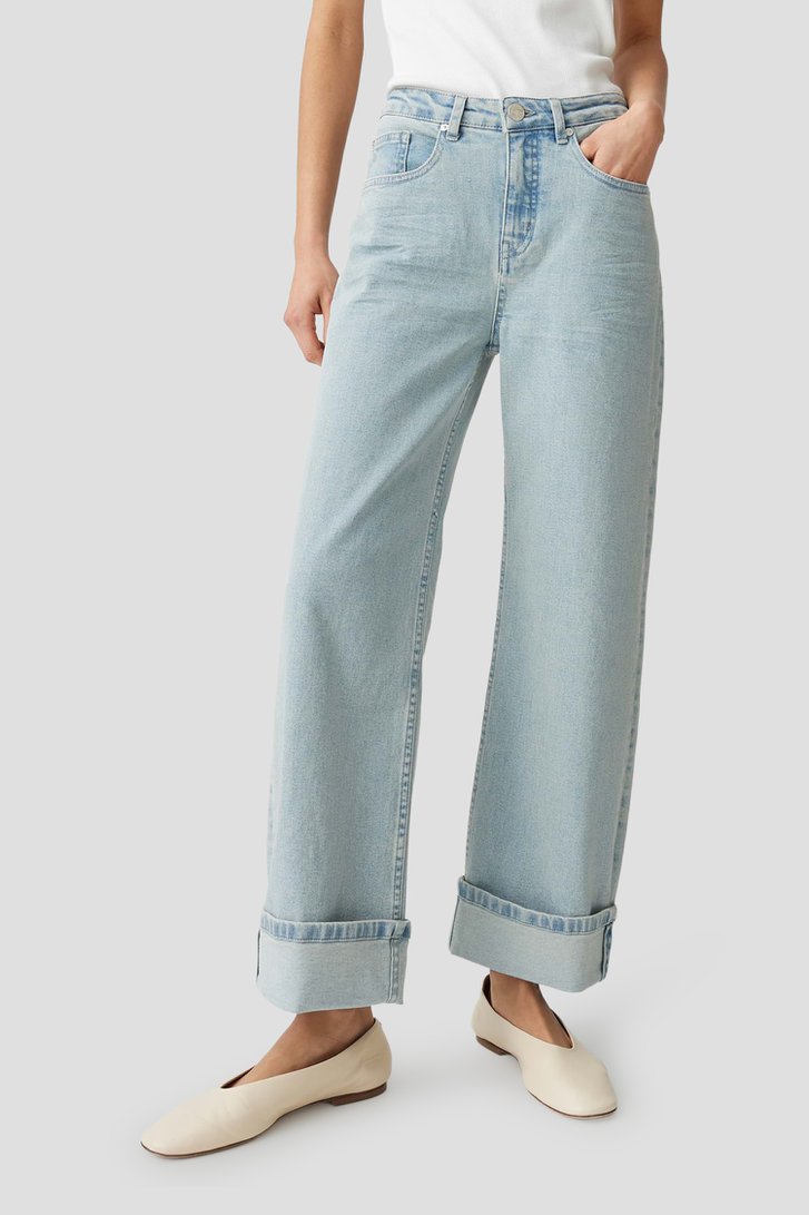 Voorkant van Lichtblauwe jeans - Wide leg fit door Opus voor Dames
