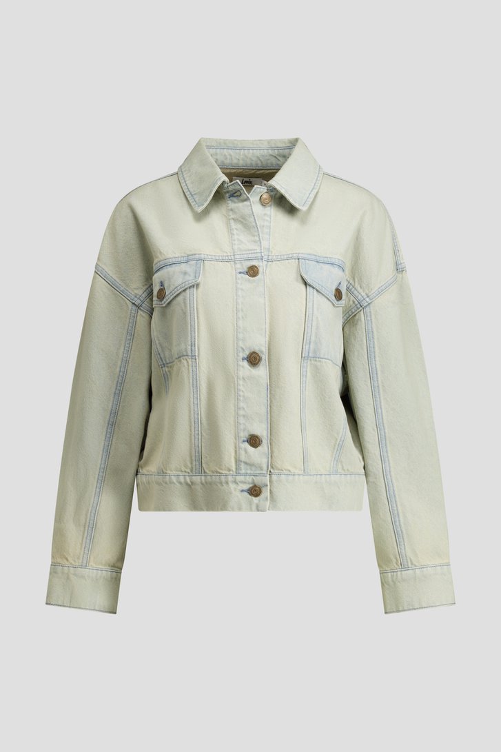 Productfoto 1 van Lichtblauwe jeansvest met verwassen effect door Louise voor Dames