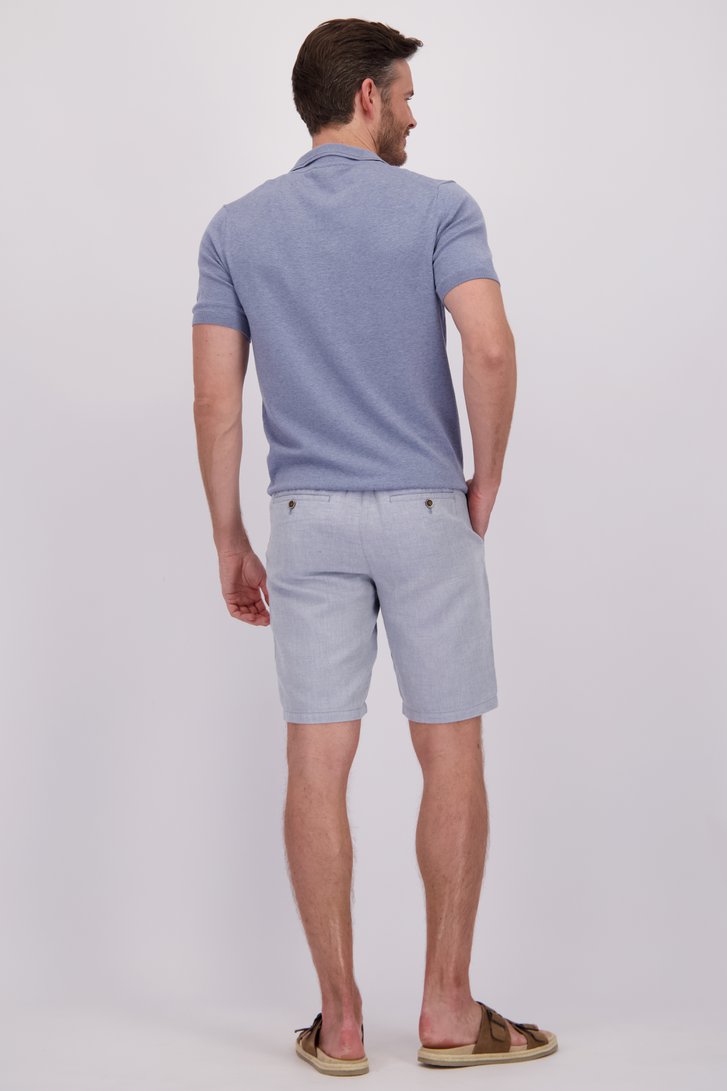 Achterkant van Lichtblauwe linnen bermuda met elastische taille door Upper East voor Heren