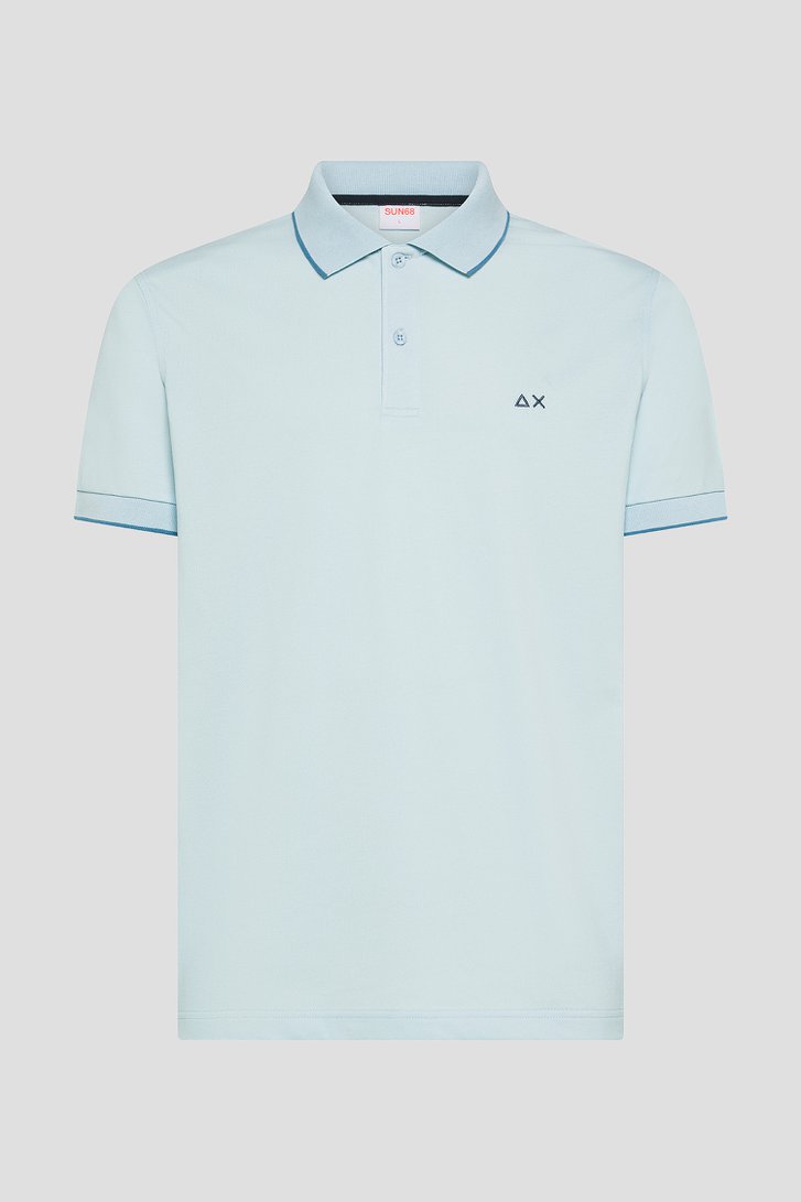 Productfoto 1 van Lichtblauwe polo met donkerblauw accent door Sun68 voor Heren