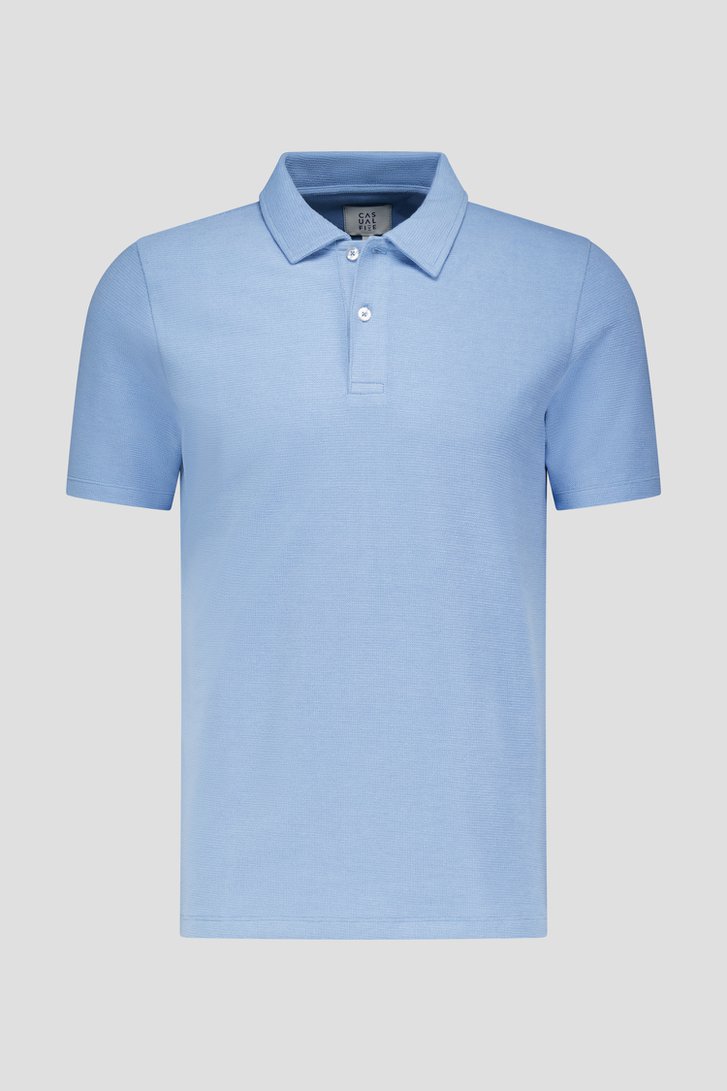 Lichtblauwe polo met structuur van Casual Five voor Heren