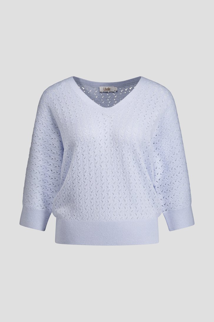Productfoto 1 van Lichtblauwe trui met driekwartmouwen door Libelle voor Dames