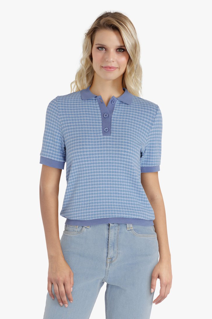 Lichtblauwe trui met retroprint van Libelle voor Dames
