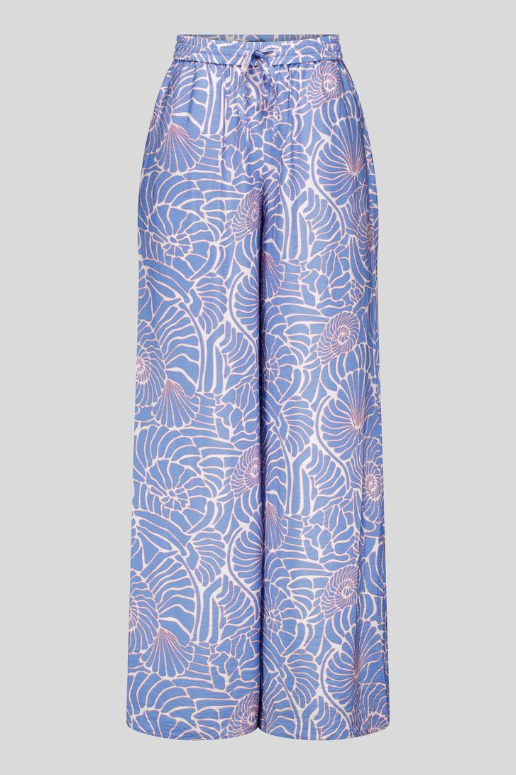 Lichtblauwe wijde broek met print van Libelle voor Dames