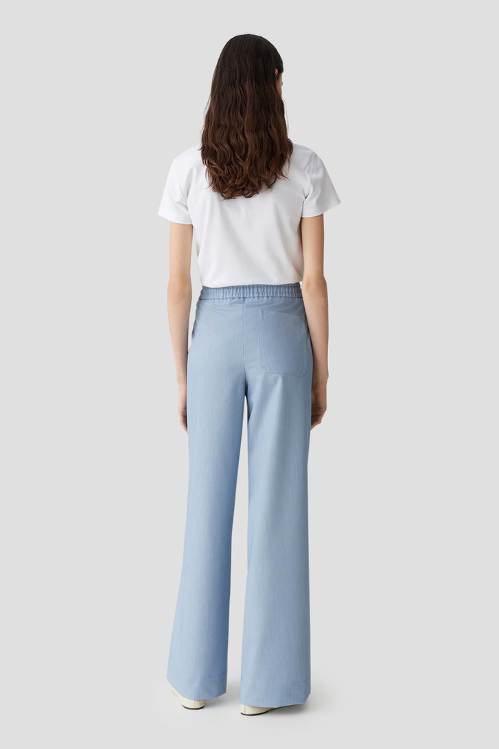 Lichtblauwe wijde broek van Opus voor Dames
