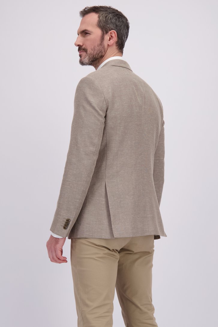 Achterkant van Lichtbruine blazer met wool blend - Regular fit door Dansaert Black Premium voor Heren