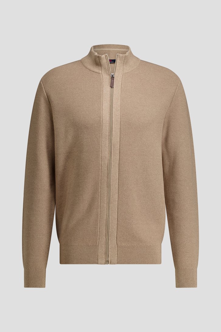 Productfoto 1 van Lichtbruine cardigan met rits door Dansaert Blue voor Heren