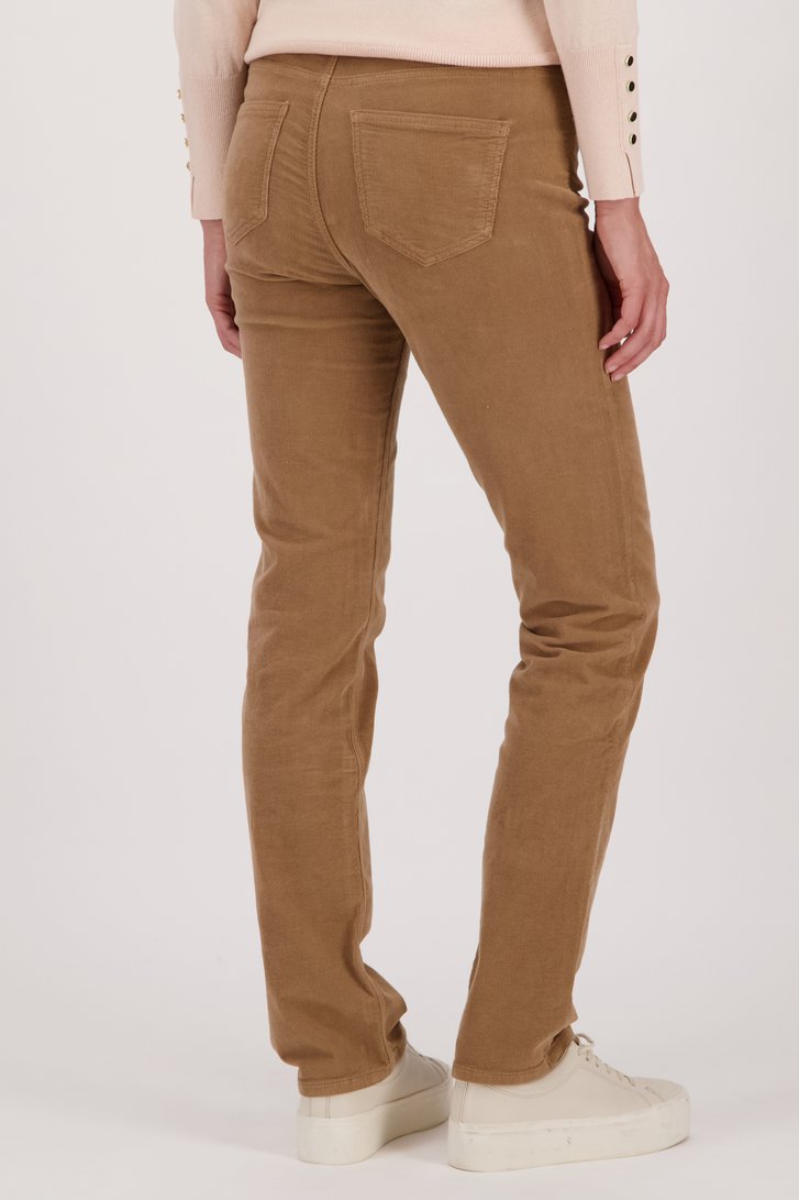 Lichtbruine corduroy broek - straight fit van Liberty Island voor Dames