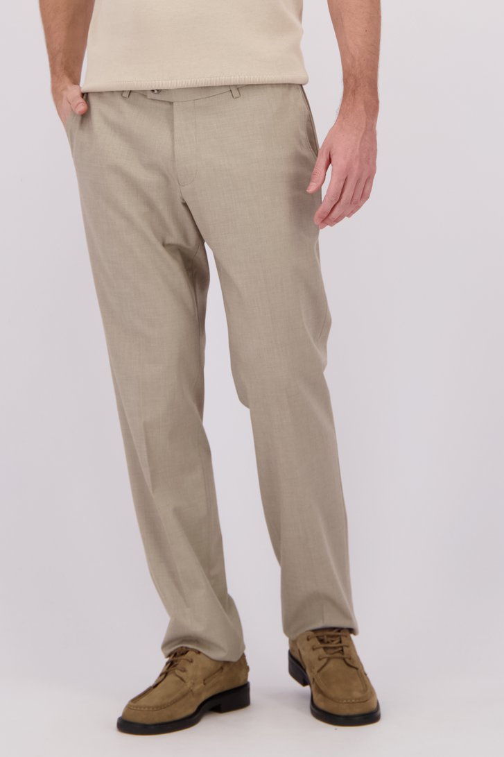 Detail van Lichtbruine kostuumbroek - Comfort fit door Dansaert Black voor Heren