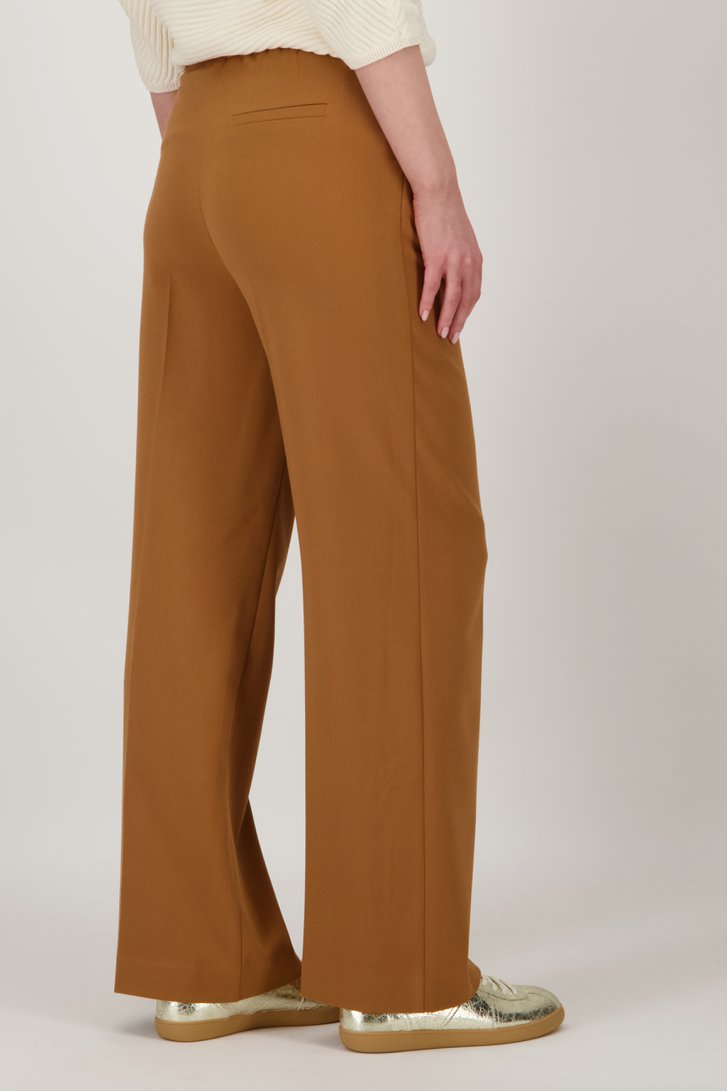 Lichtbruine wijde broek  van Libelle voor Dames
