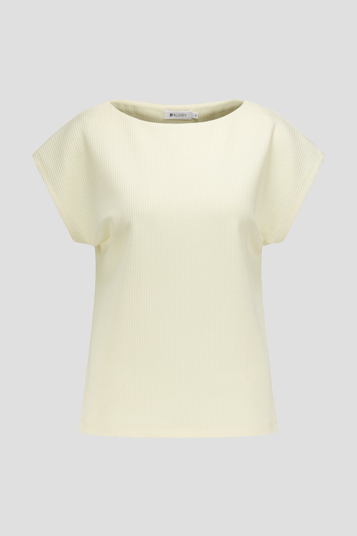 Productfoto 1 van Lichtgeel geribd T-shirt door D'Auvry voor Dames