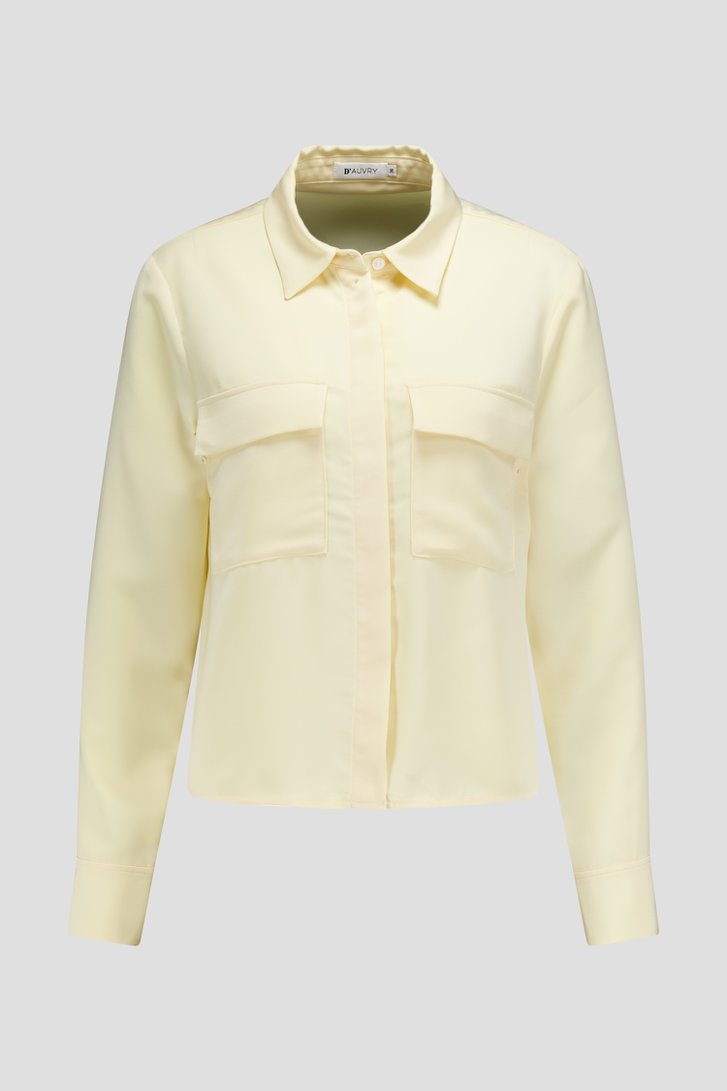 Productfoto 1 van Lichtgele blouse met lange mouwen door D'Auvry voor Dames