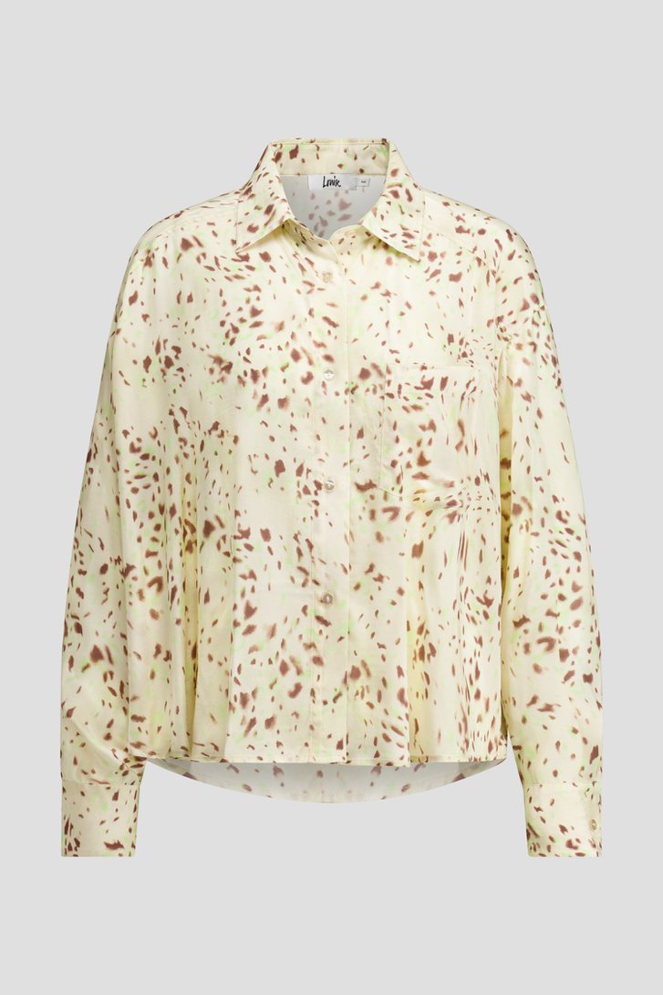 Productfoto 1 van Lichtgele blouse met print door Louise voor Dames