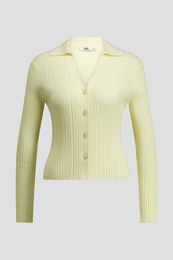 Productfoto 1 van Lichtgele cardigan met polokraag door Louise voor Dames