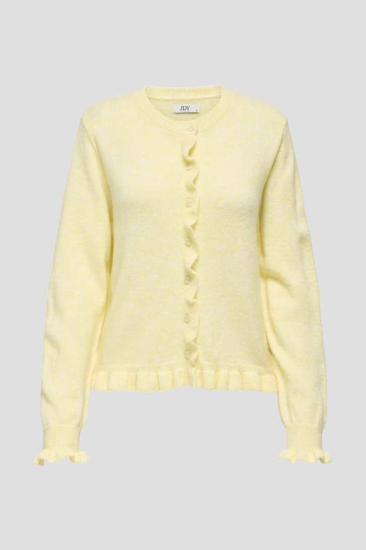 Productfoto 1 van Lichtgele cardigan met ruches  door JDY voor Dames