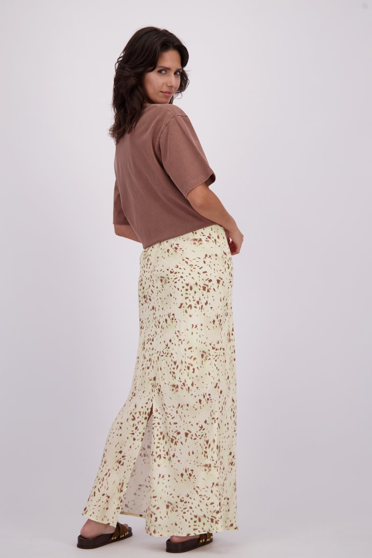 Achterkant van Lichtgele maxirok met print door Louise voor Dames