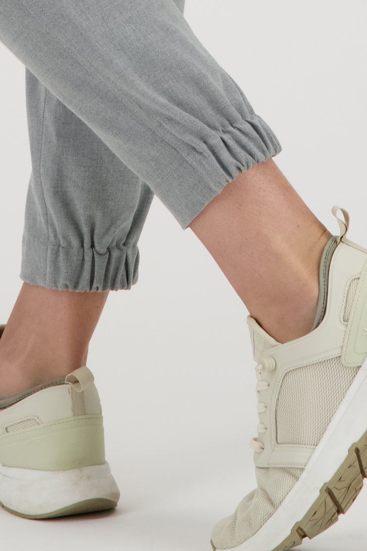 Lichtgrijze broek met elastische taille van Opus voor Dames