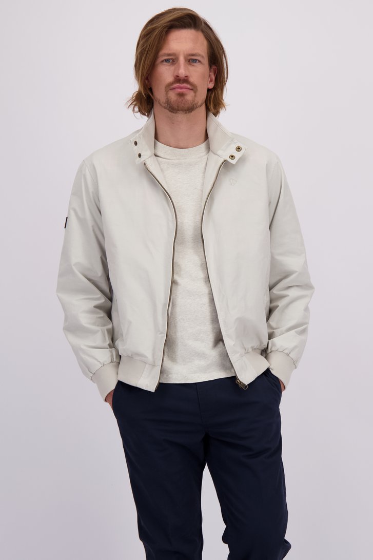 Voorkant van Lichtgrijze comfortabele jas door Superdry voor Heren