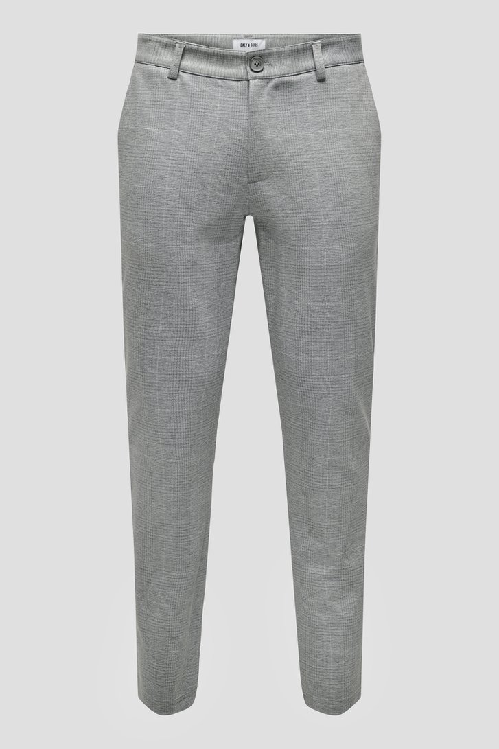 Lichtgrijze geruite chino - Slim fit van ONLY & SONS voor Heren