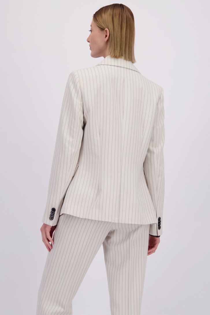 Achterkant van Lichtgrijze gestreepte blazer door D'Auvry voor Dames
