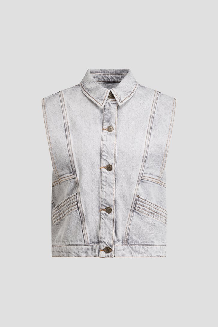 Productfoto 1 van Lichtgrijze mouwloze jeansvest door Louise voor Dames