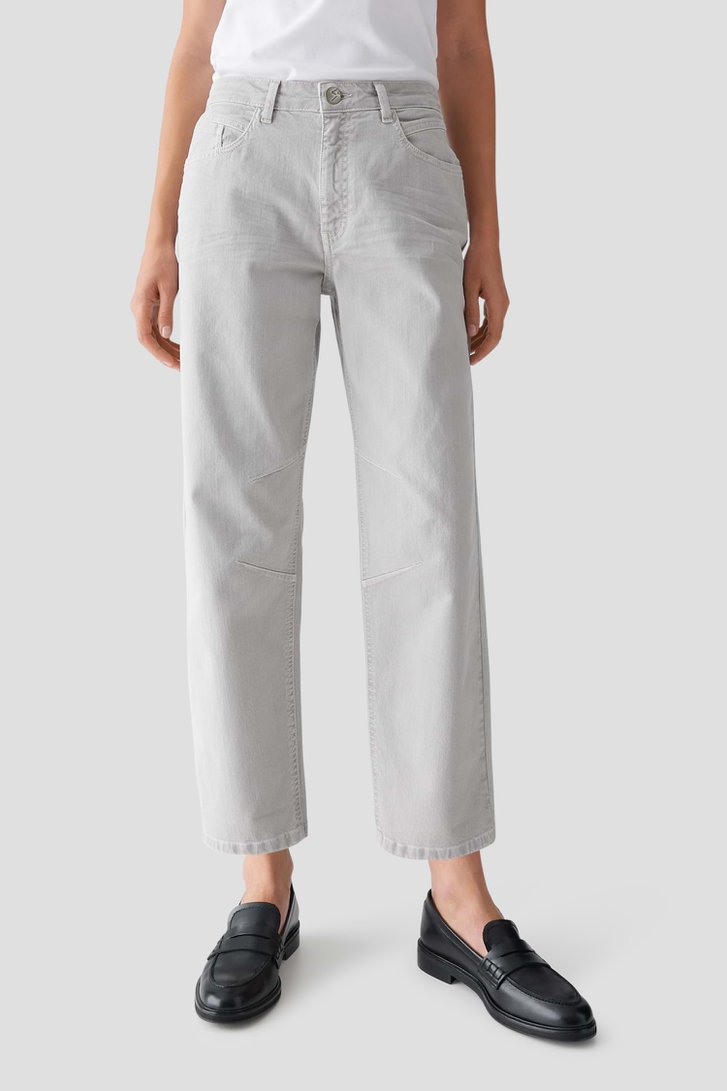 Voorkant van Lichtgrijze tapered fit jeans - 7/8 lengte  door Opus voor Dames