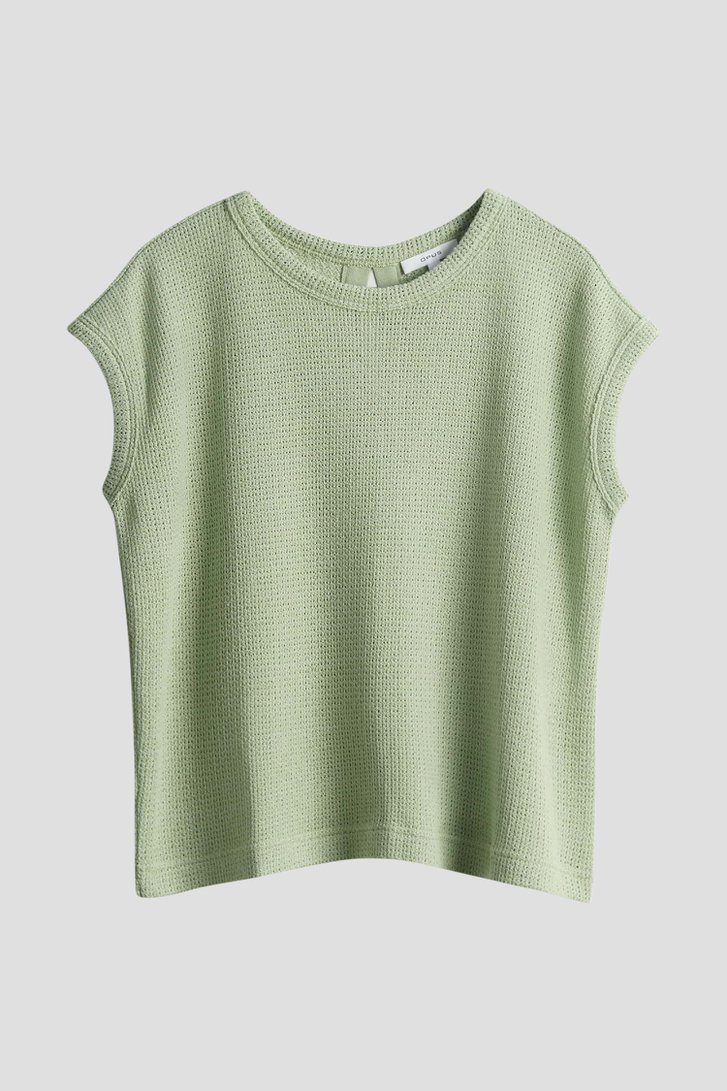 Lichtgroen T-shirt met gebreide look van Opus voor Dames