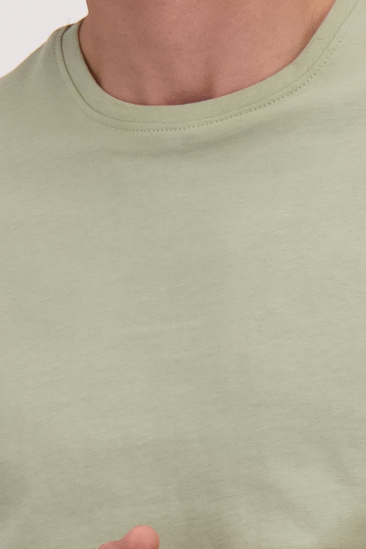 Detail van Lichtgroen T-shirt met ronde hals door Liberty Island voor Heren