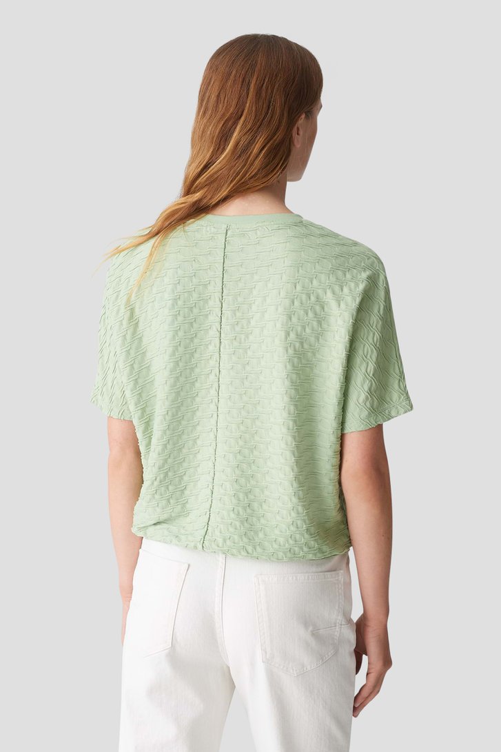 Lichtgroen T-shirt met structuur van Opus voor Dames