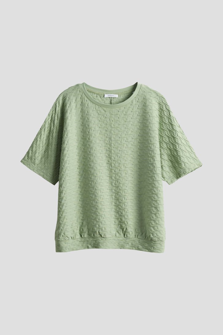 Lichtgroen T-shirt met structuur van Opus voor Dames