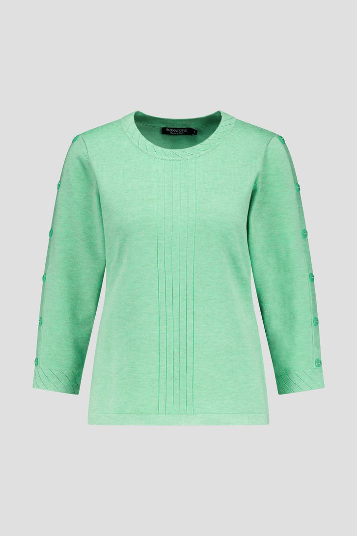 Lichtgroen truitje met 3/4-mouwen van Signature voor Dames