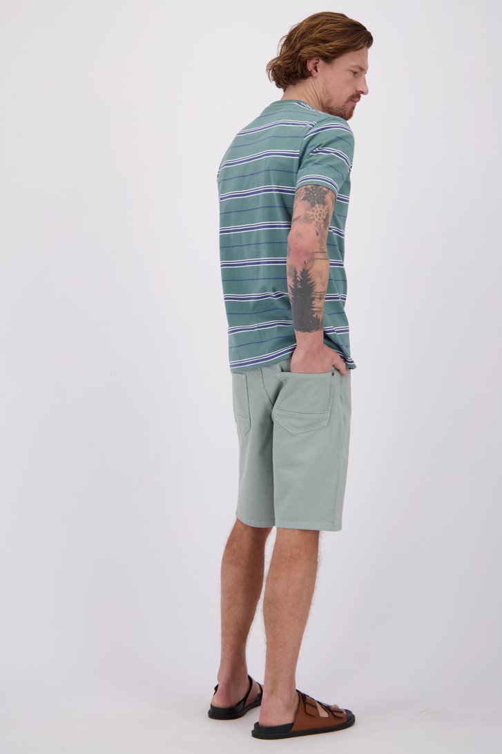 Achterkant van Lichtgroene bermuda door Ravøtt voor Heren