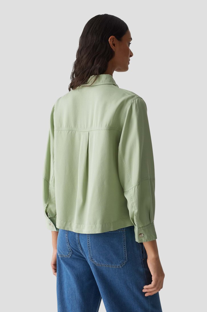 Lichtgroene blouse met borstzakken van Opus voor Dames