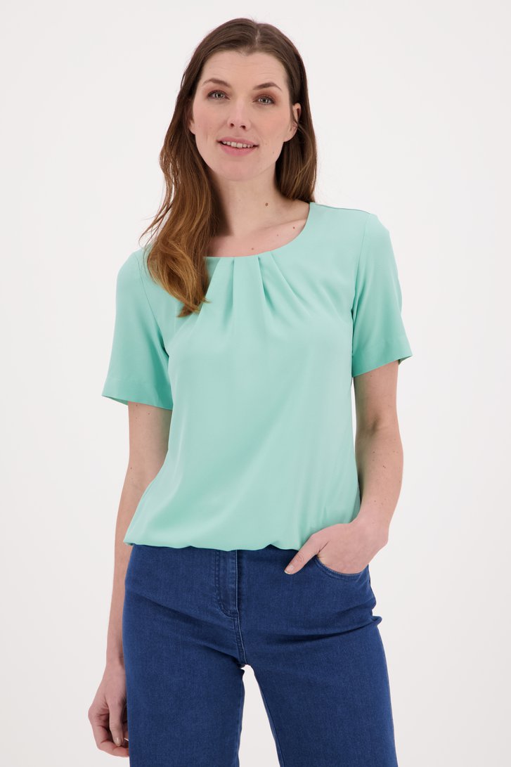Lichtgroene blouse met korte mouwen van Claude Arielle voor Dames