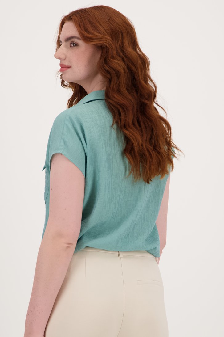 Lichtgroene blouse met korte mouwen van Libelle voor Dames