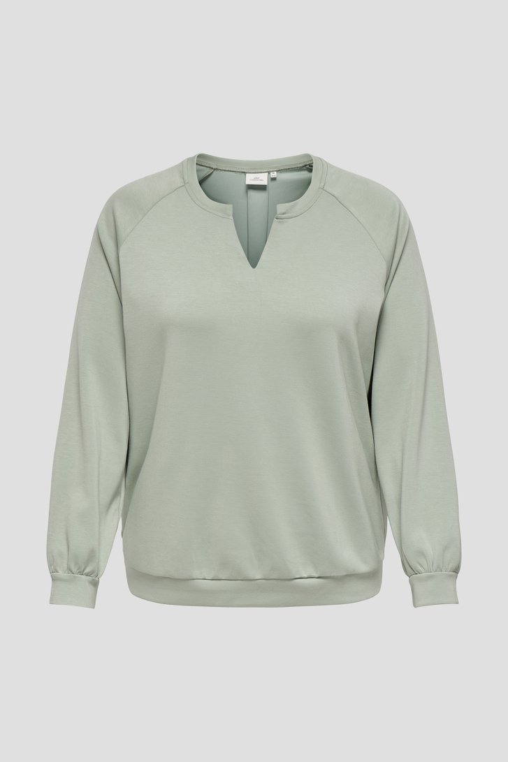 Productfoto 1 van Lichtgroene blouse met V-hals door ONLY Carmakoma voor Dames