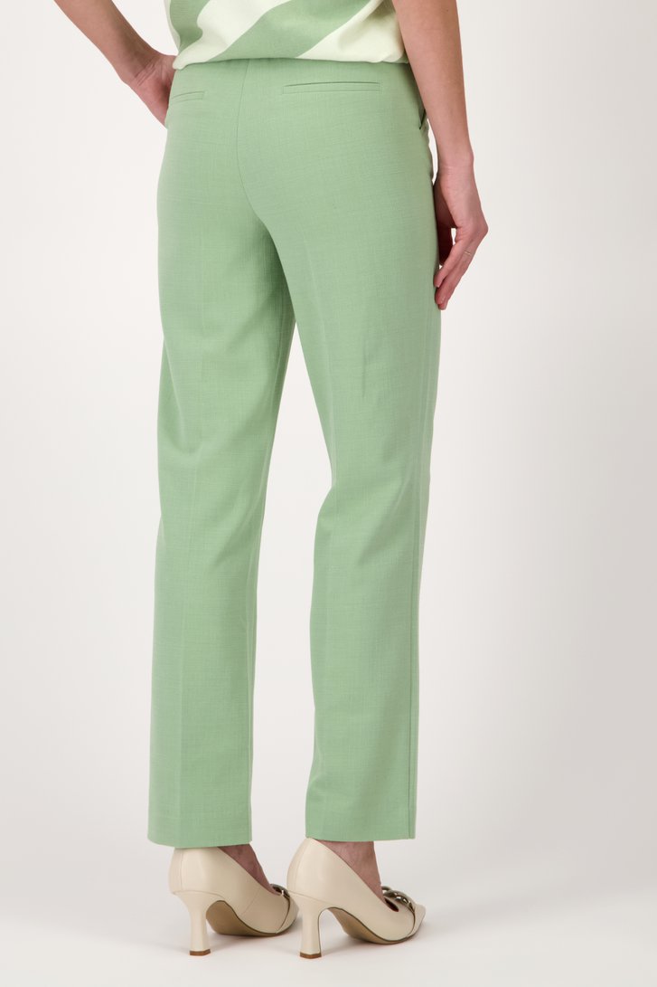 Lichtgroene broek in structuurstof van Claude Arielle voor Dames