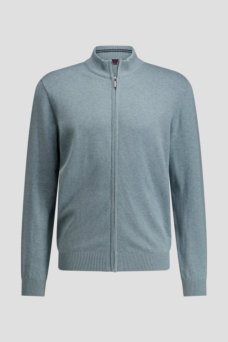 Productfoto 2 van Lichtgroene cardigan met rits door Dansaert Blue voor Heren