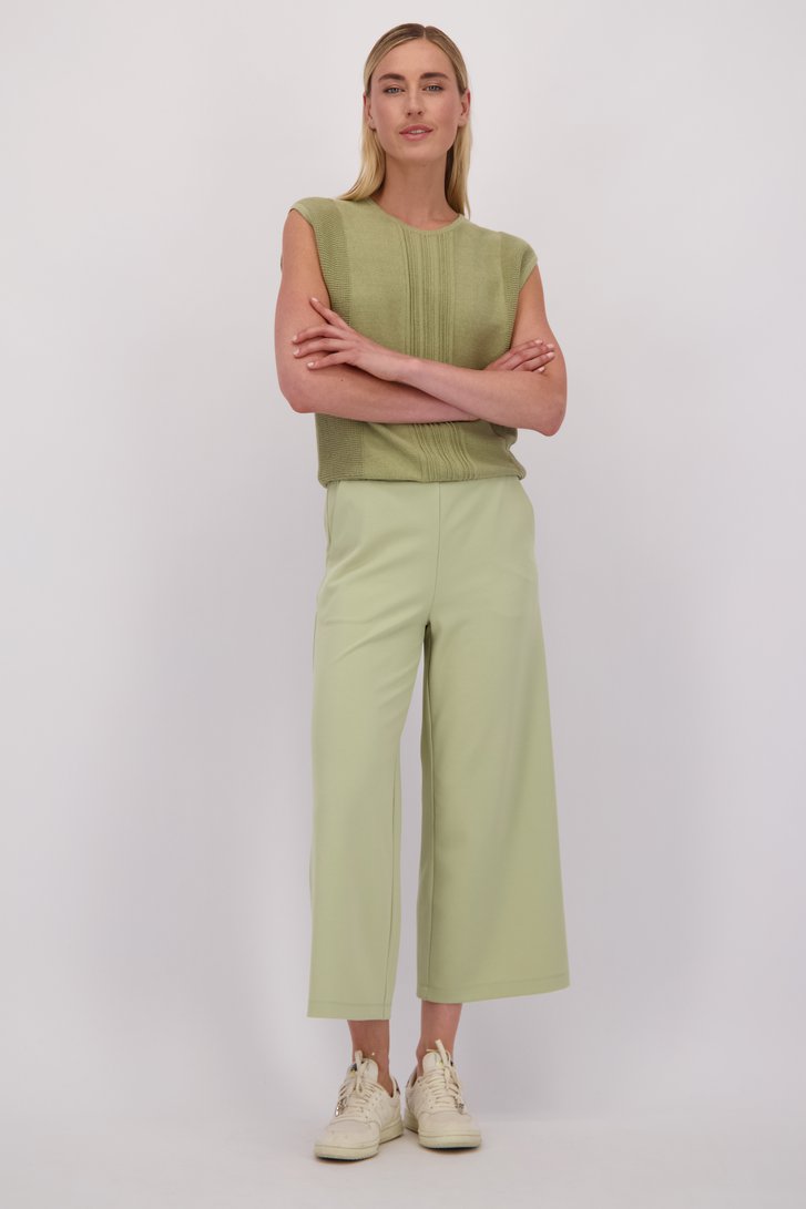 Voorkant van Lichtgroene culotte met stretch door Liberty Island voor Dames