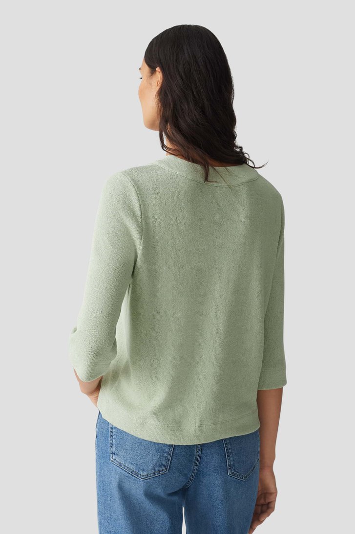 Lichtgroene gebreide cardigan met 3/4-mouwen van Opus voor Dames